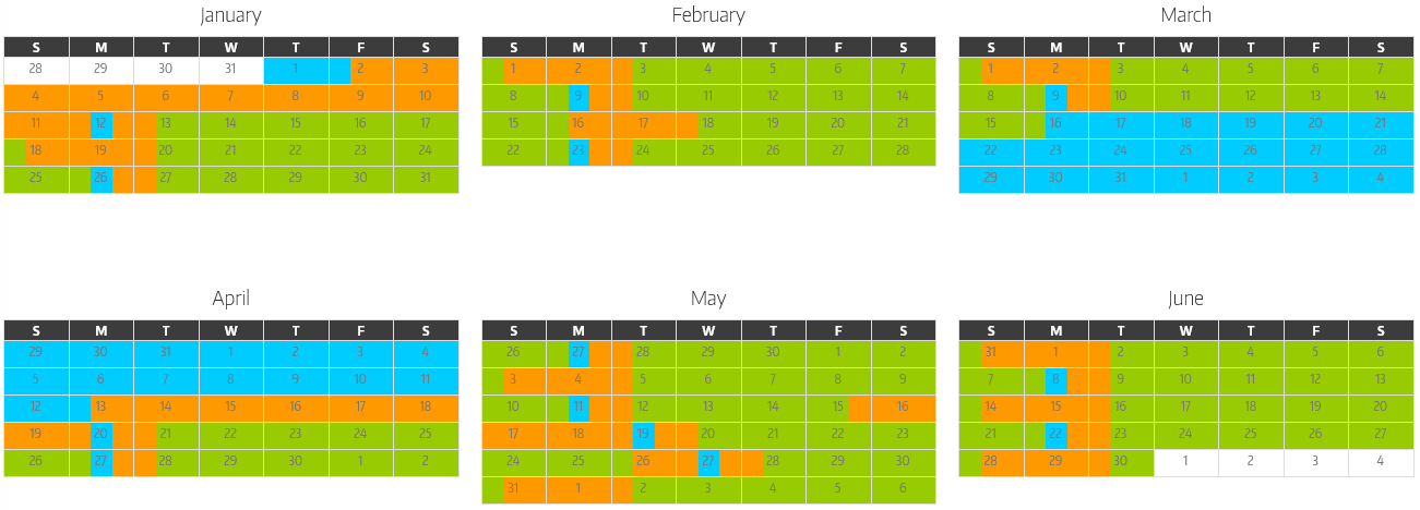 CLS Schedule January to December 2025